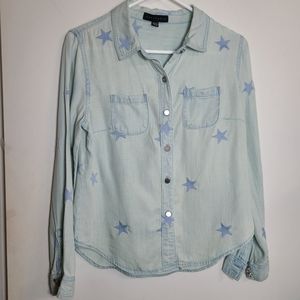 Sanctuary Light Blue Chambray Embroidered Stars